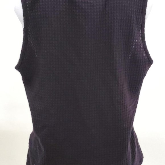 PAPER CRANE Black Waffle Knit Top with Tie Front | Button Front - Picture 3 of 5